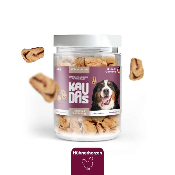 KAUDAS Hundeleckerli HühnerherzenPur Natursnack